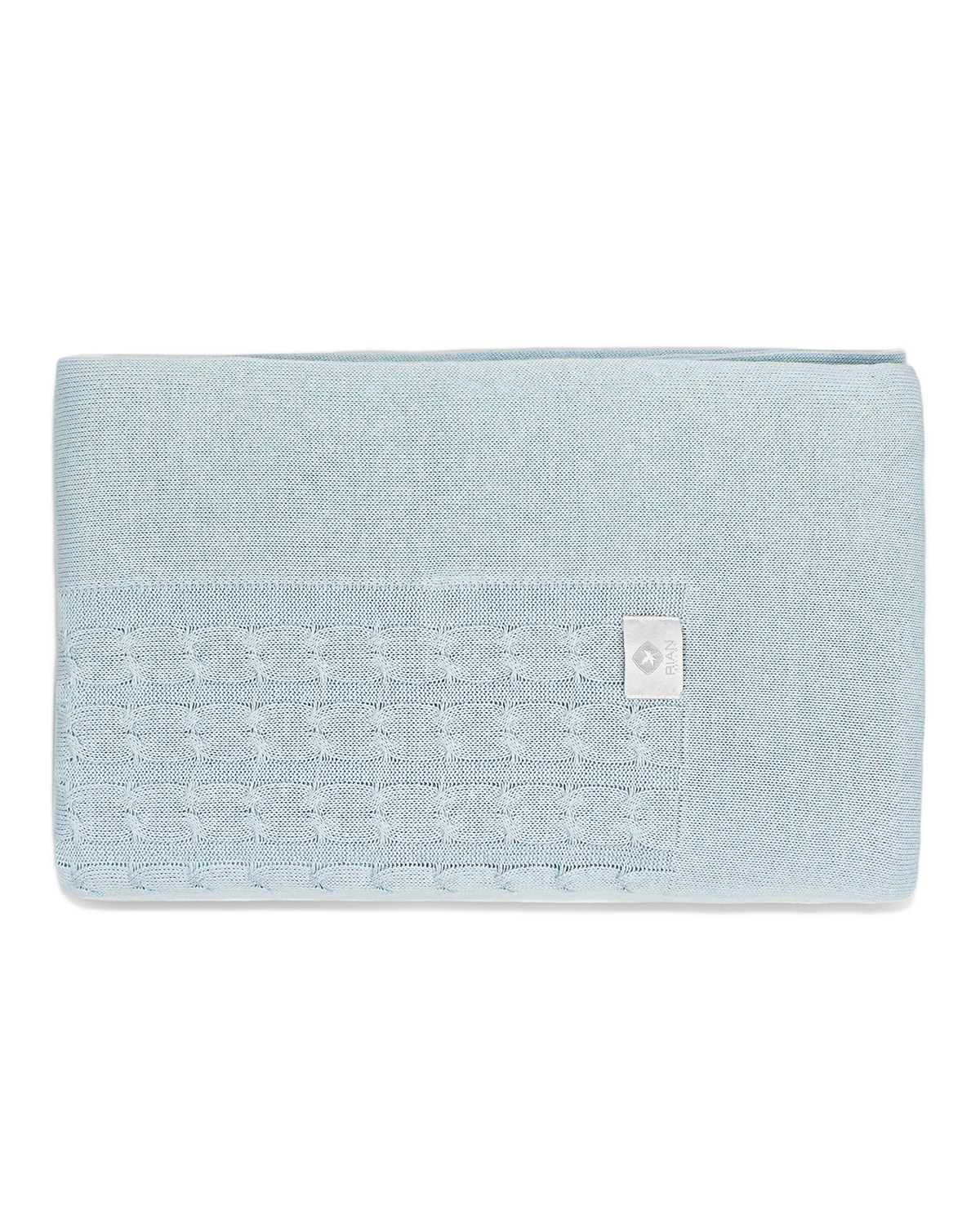 Shop Rian Tricot Quilted Cotton-blend Blanket In Blue