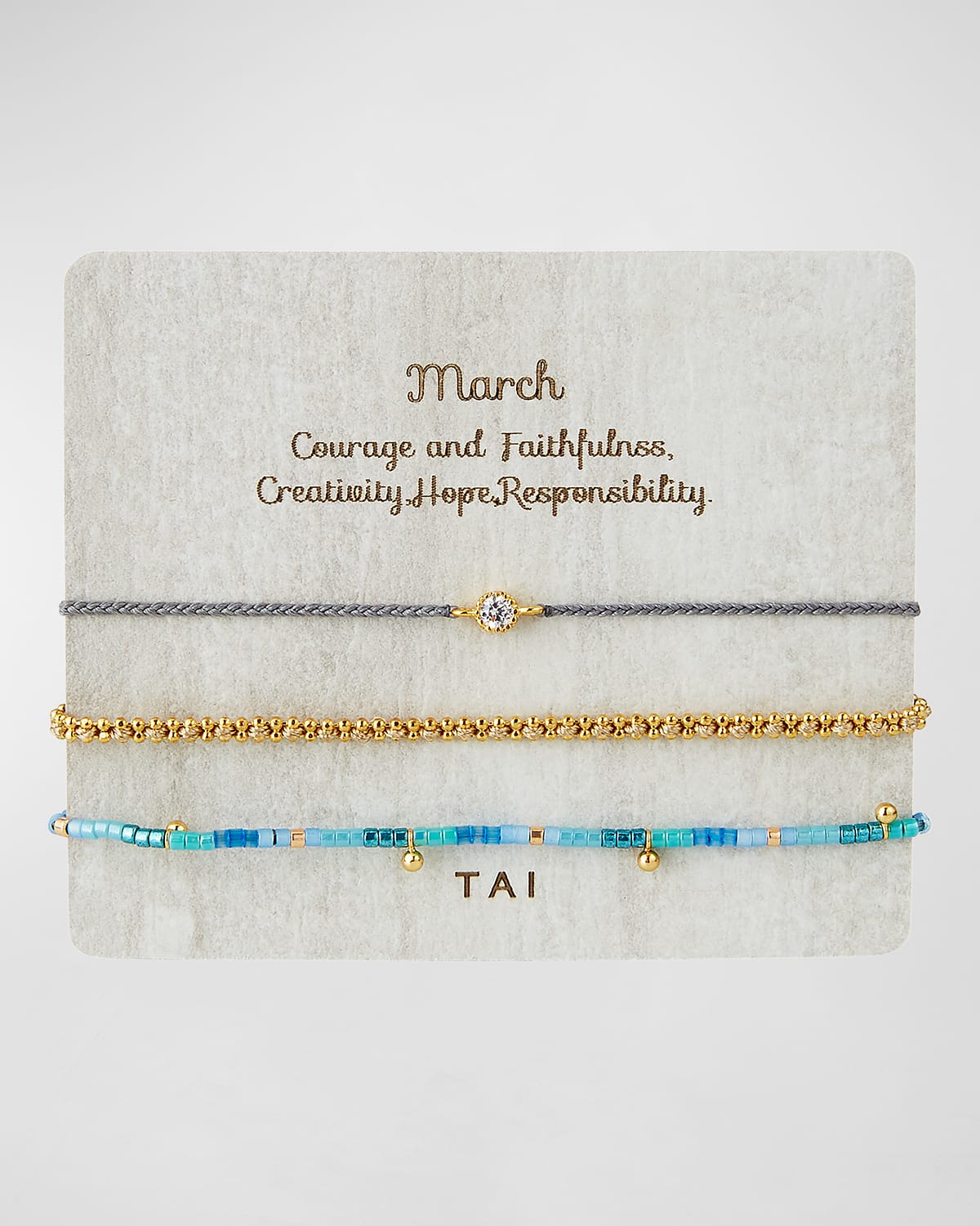 Tai Personalized Birthday Bracelets, Set Of 3 In March