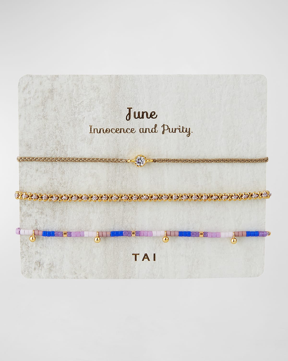 Tai Personalized Birthday Bracelets, Set Of 3 In June