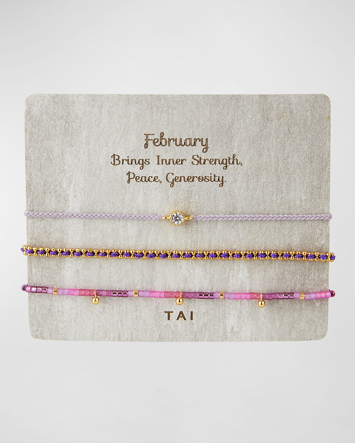 Tai Personalized Birthday Bracelets, Set Of 3 In February