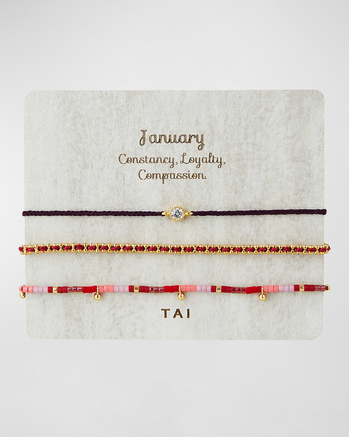 Tai Personalized Birthday Bracelets, Set Of 3 In January