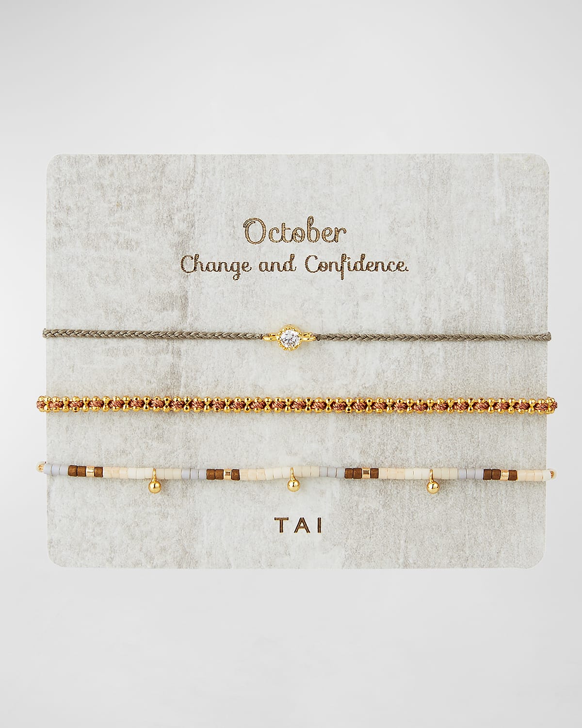 Tai Personalized Birthday Bracelets, Set Of 3 In October