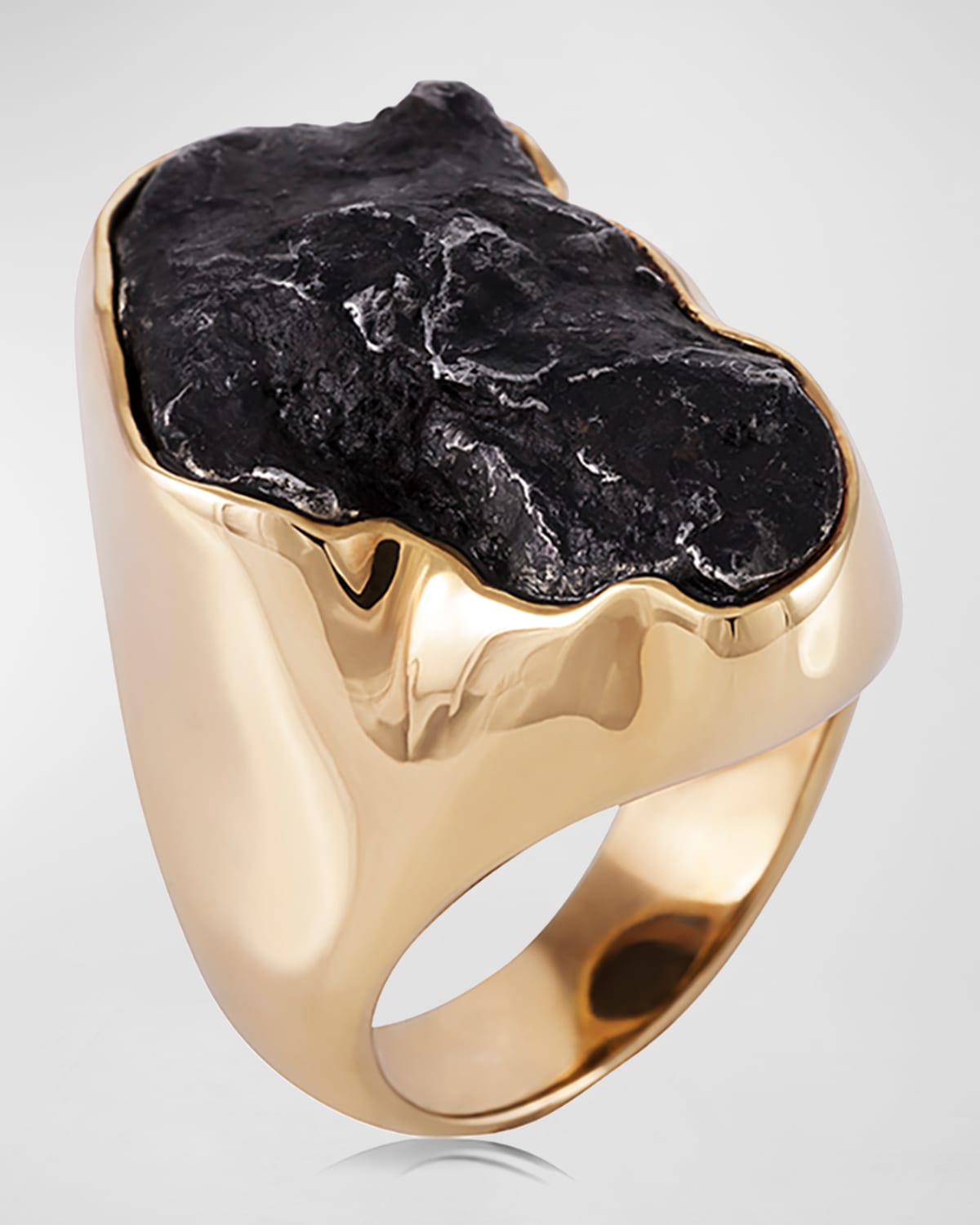 Jorge Adeler Men's 18k Yellow Gold Sikhote-alin Meteorite Ring
