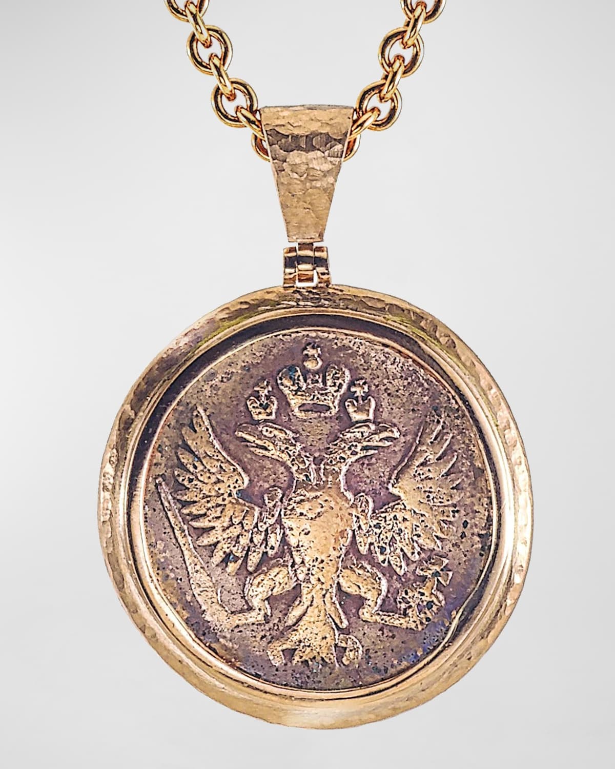 Men's 18k Rose Gold Ancient Coin Pendant