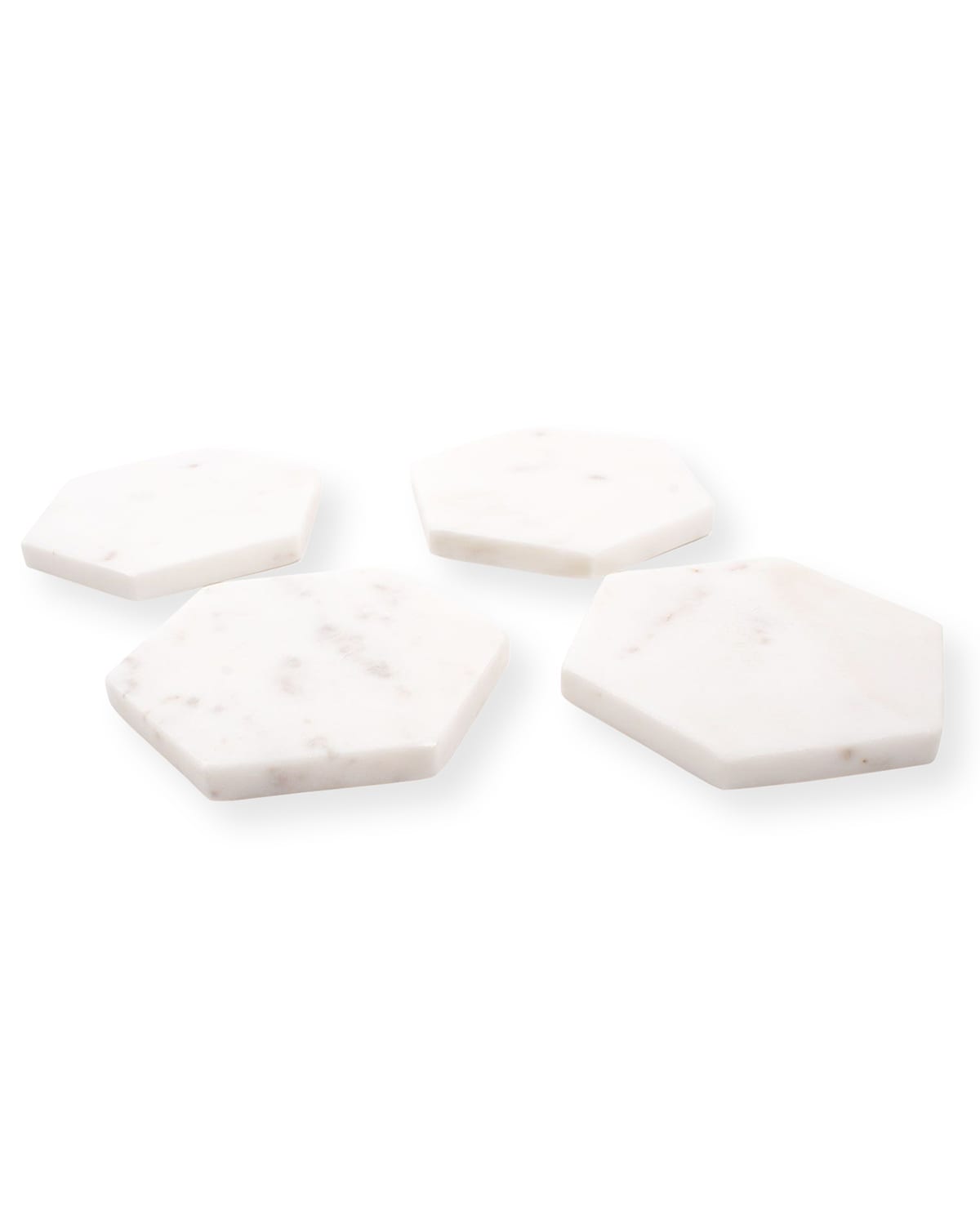 8 Oak Lane White Marble Hexagon Coasters, Set Of 4