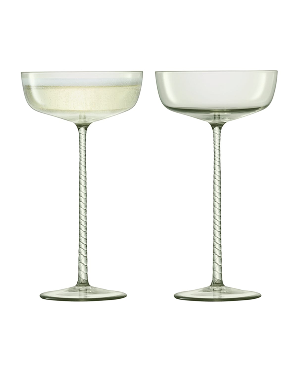 Shop Lsa Theatre Champagne Saucer Glasses, Set Of 2 In Smoke Grey