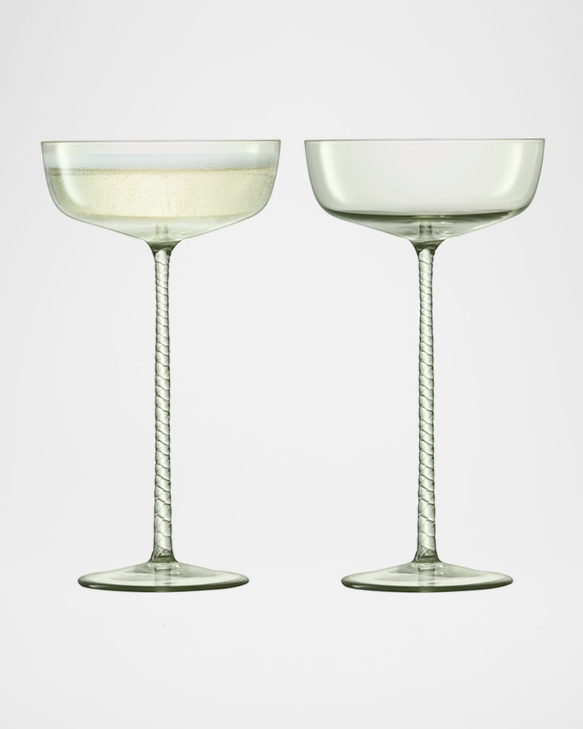 Shop Lsa Theatre Champagne Saucer Glasses, Set Of 2 In Smoke Grey