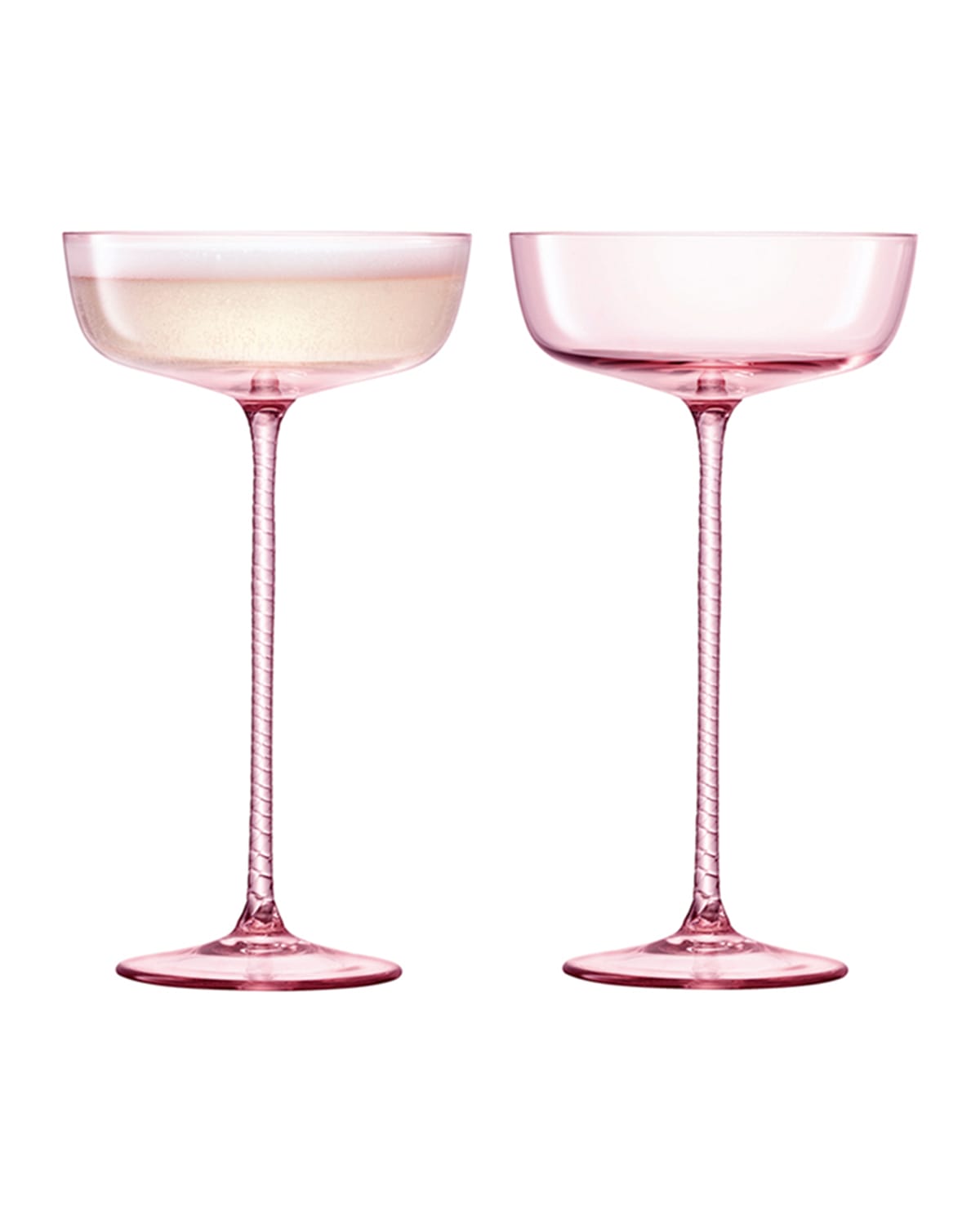 Shop Lsa Theatre Champagne Saucer Glasses, Set Of 2 In Pink