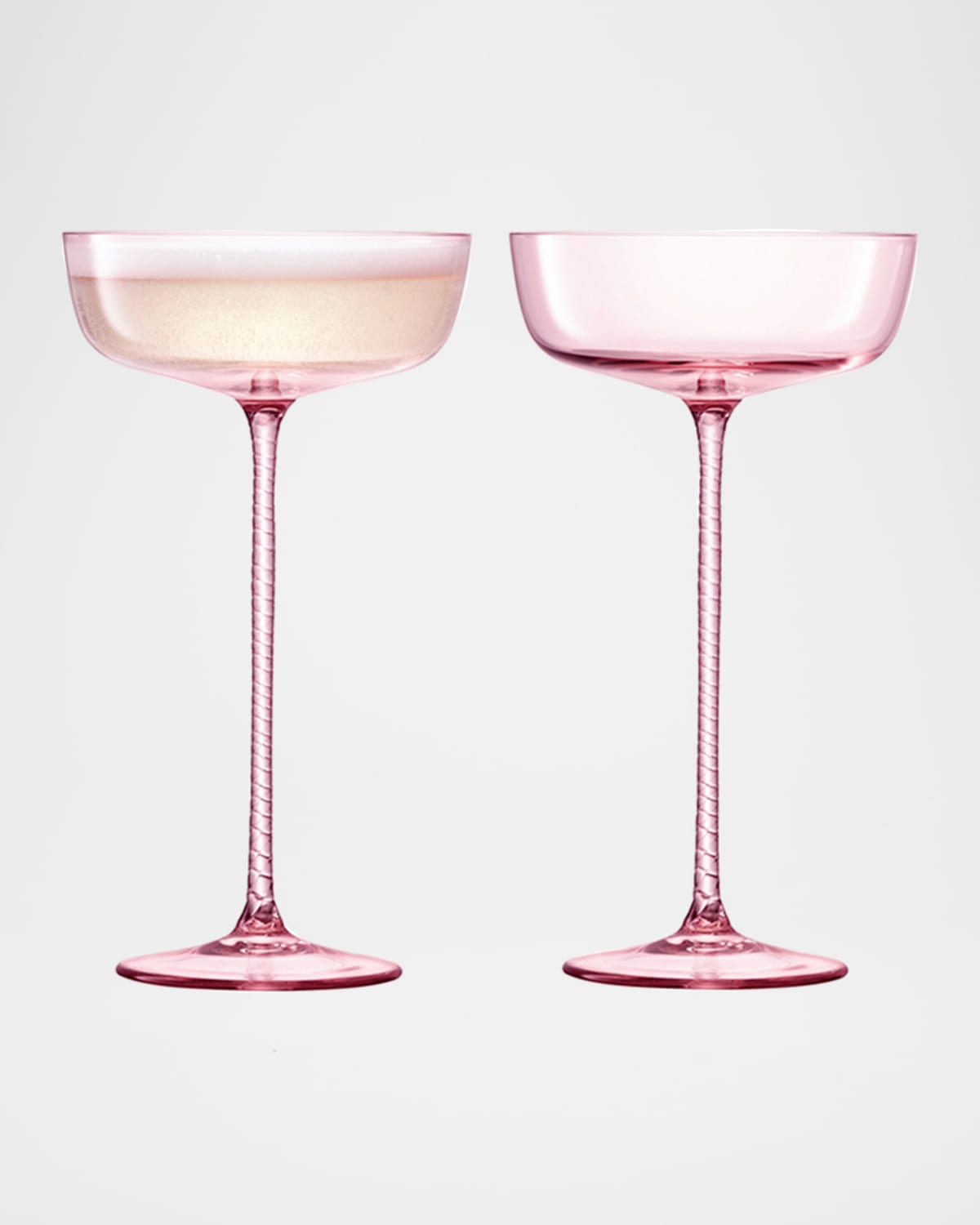 Lsa Theatre Champagne Saucer Glasses, Set Of 2 In Pink