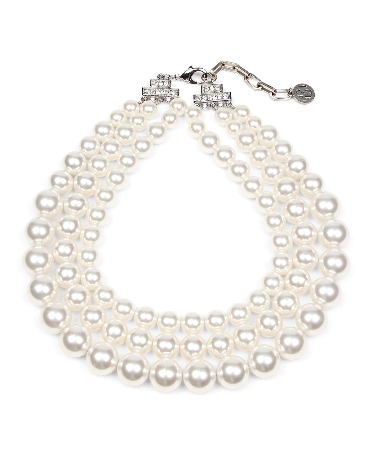 Estate Akoya and South Sea Pearl Double Strand Necklace with Diamonds