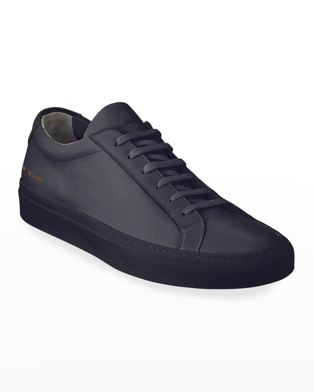 Men's Achilles Leather Low-Top Sneakers, Navy