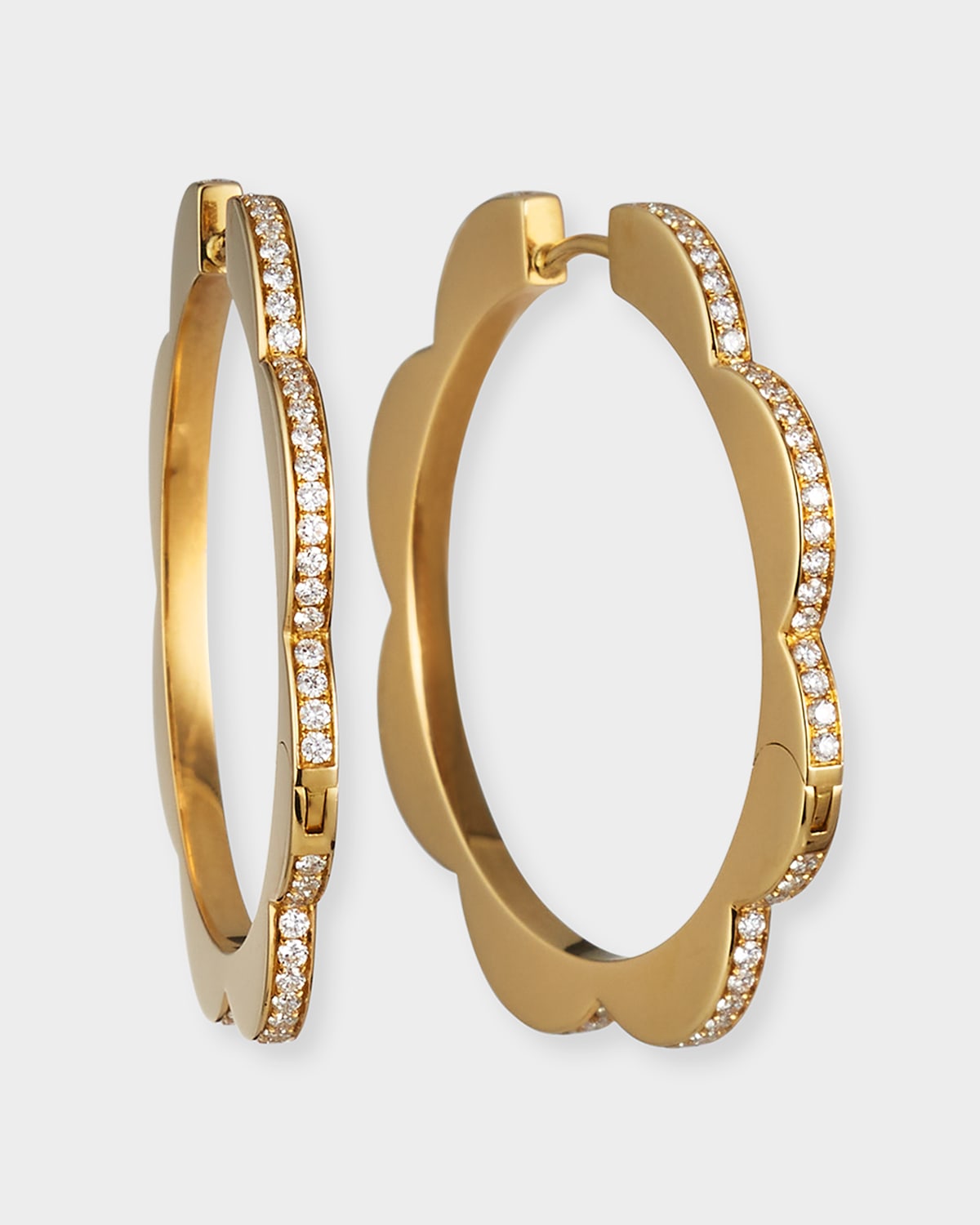 Reflections 18k Gold Large Diamond Evil Eye Hoop Earrings