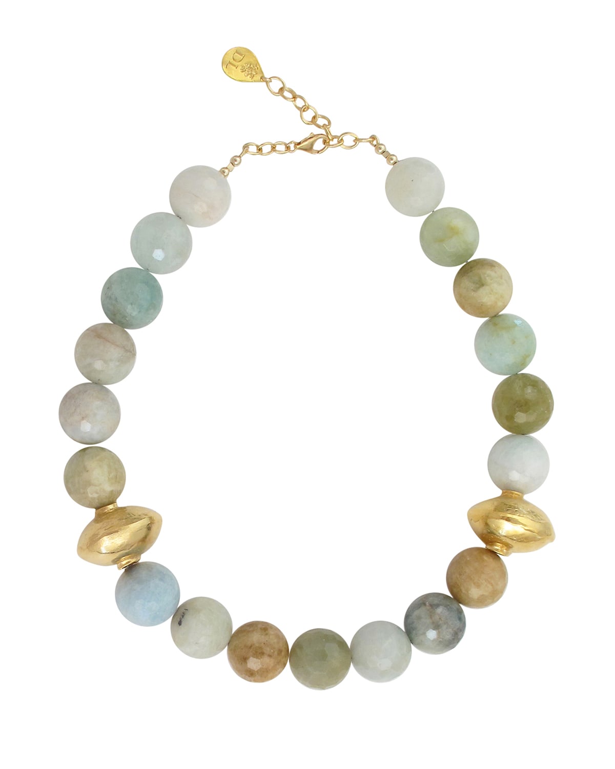 Round Beaded Gold Accent Necklace