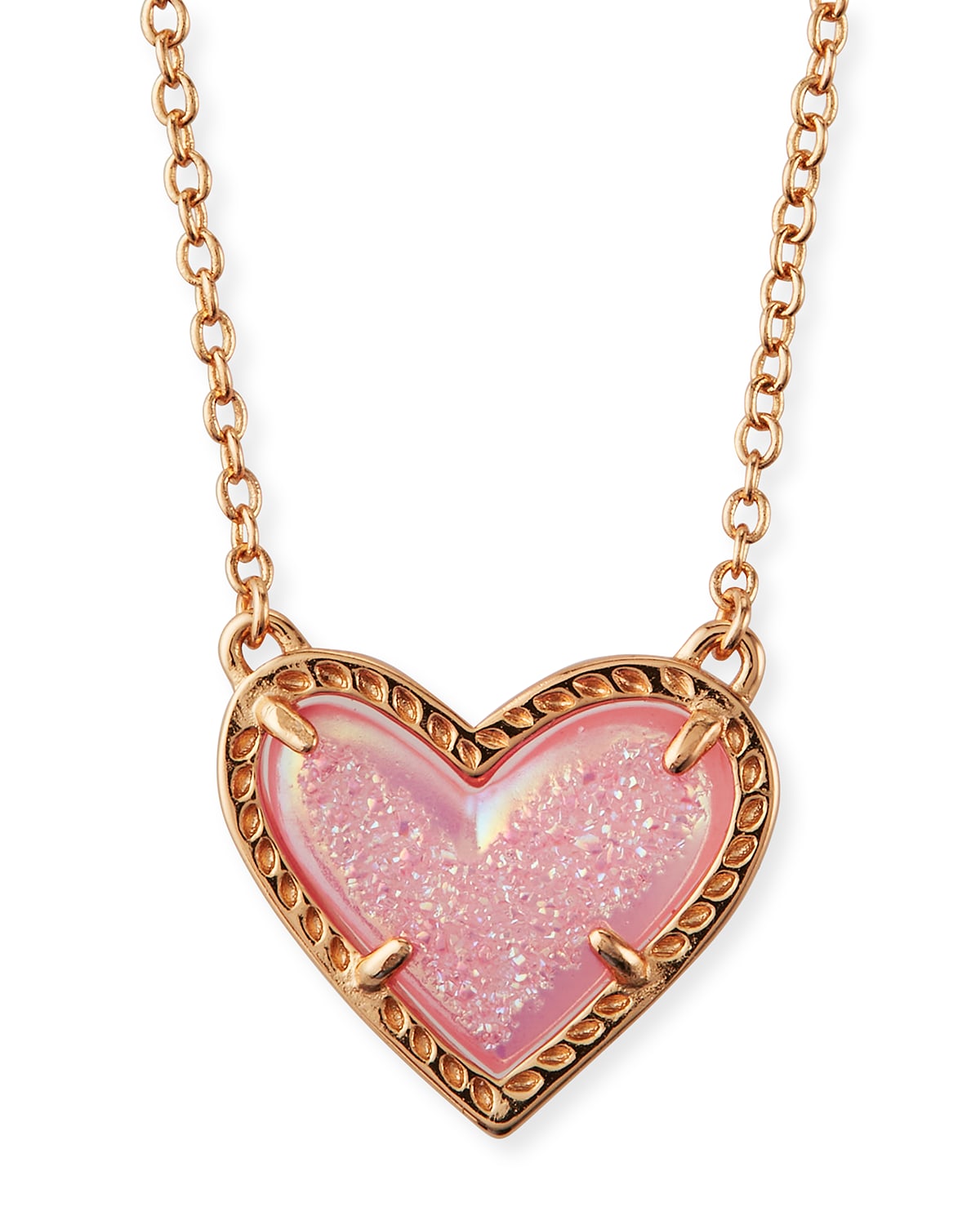 Kendra Scott Ari Short Heart Pendant Necklace In Rose Gold