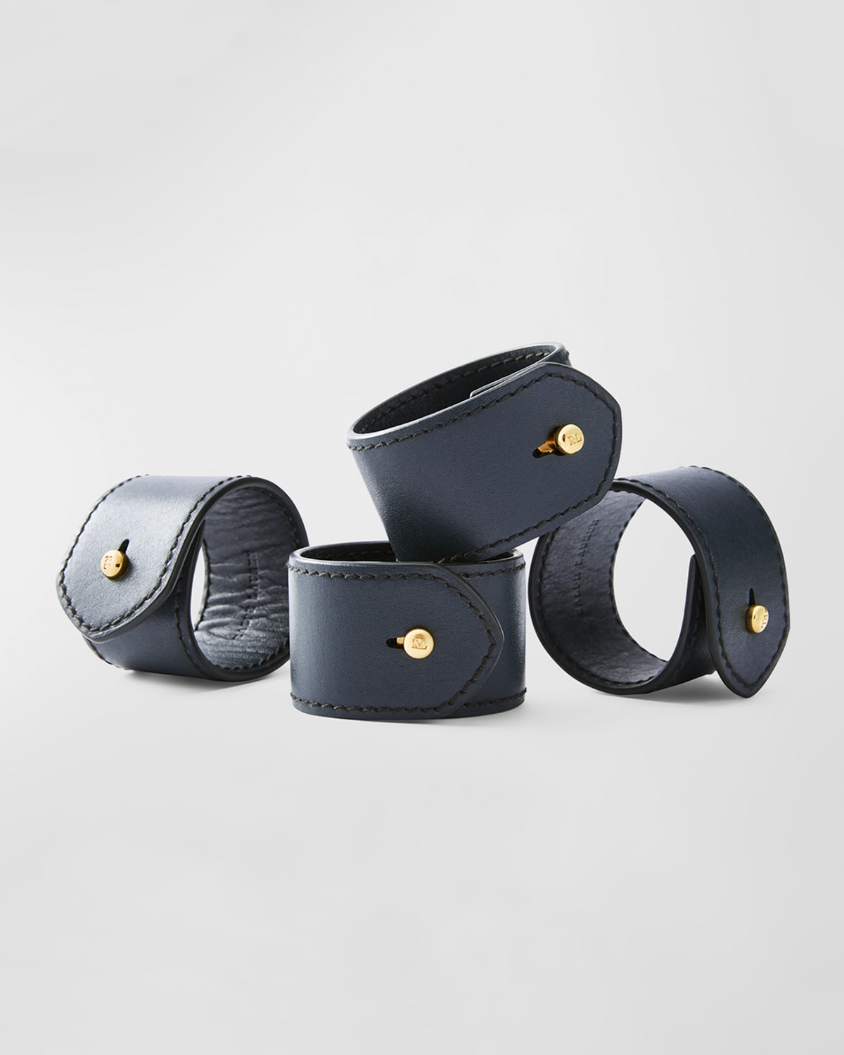 Polo Ralph Lauren Wyatt Leather Napkin Rings, Set Of 4