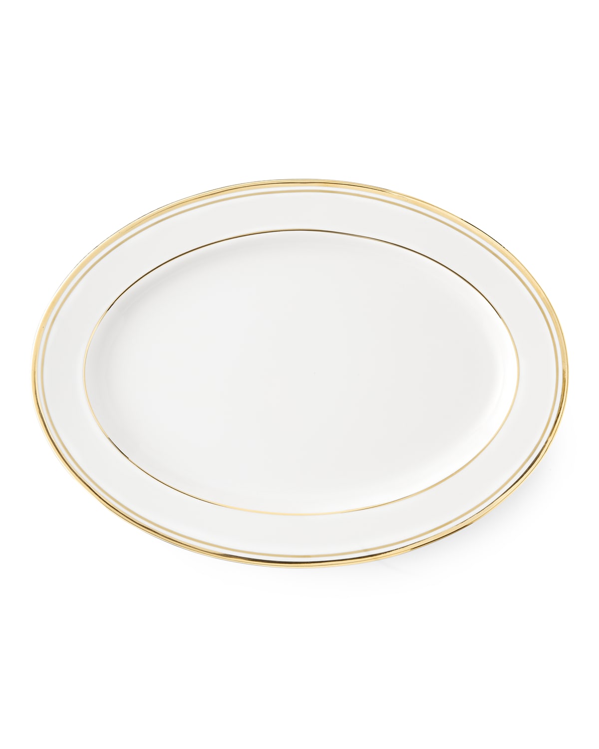 Shop Ralph Lauren Wilshire Oval Platter In White With Gold