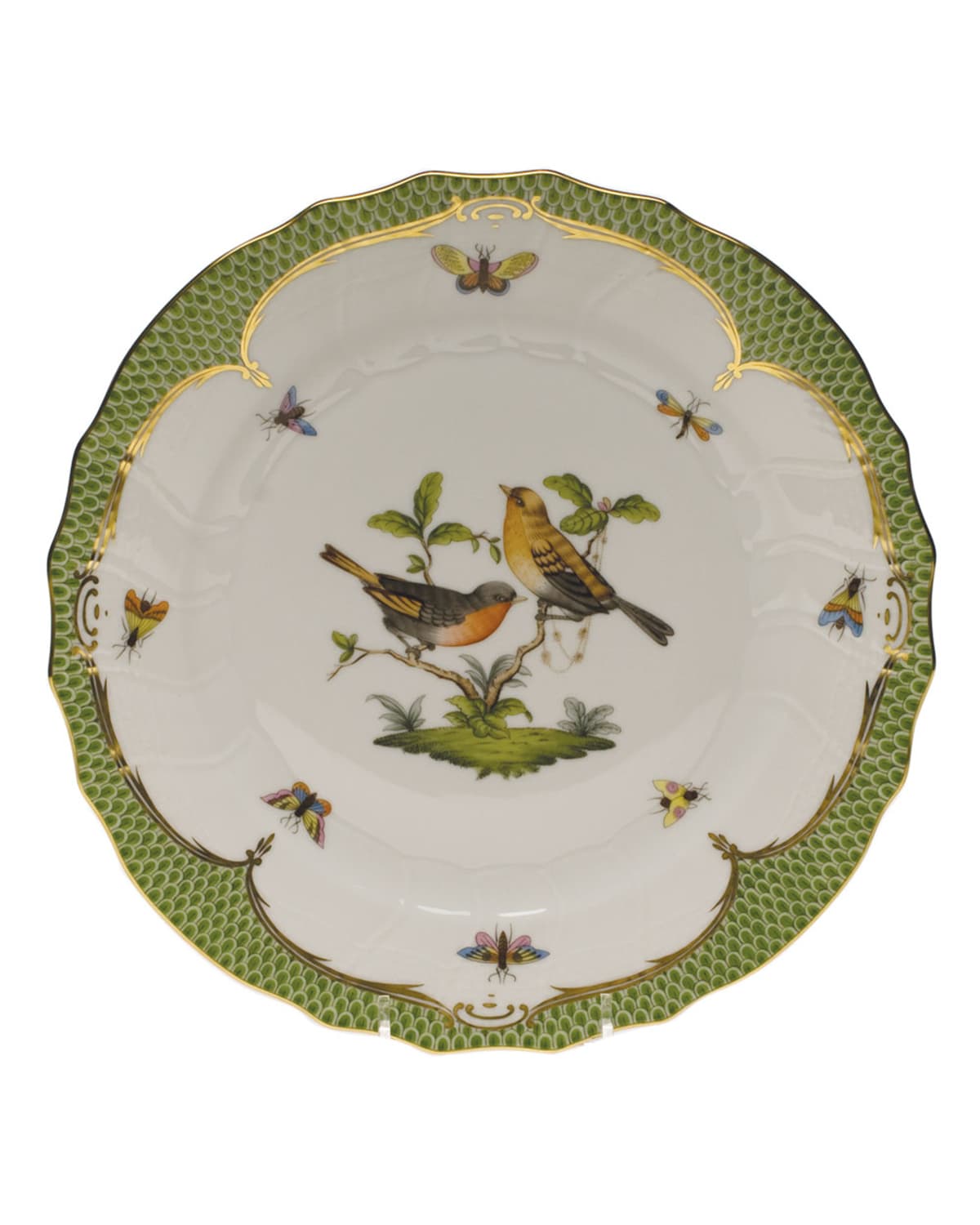 Herend Rothschild Bird Green Motif 09 Dinner Plate
