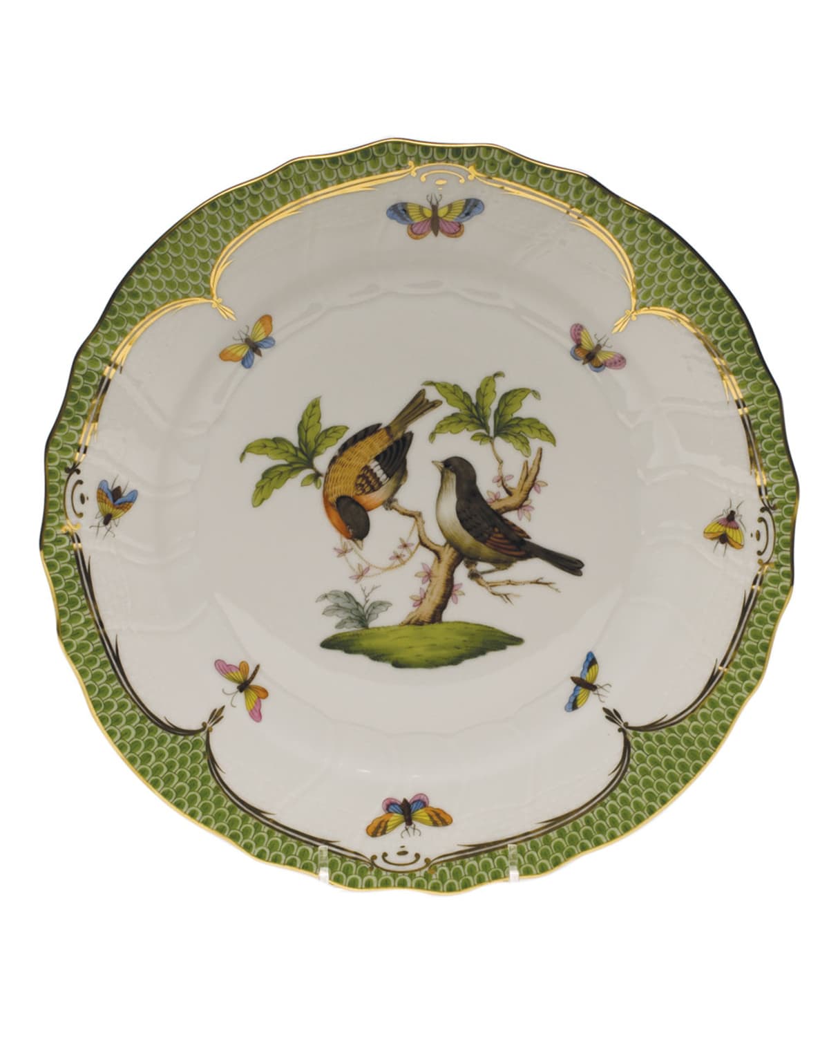 Rothschild Bird Green Motif 12 Dinner Plate