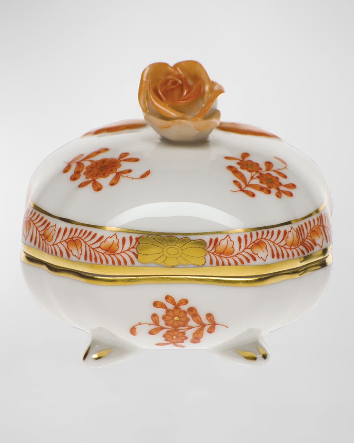 Shop Herend Chinese Bouquet Rust Covered Bonbon With Rose