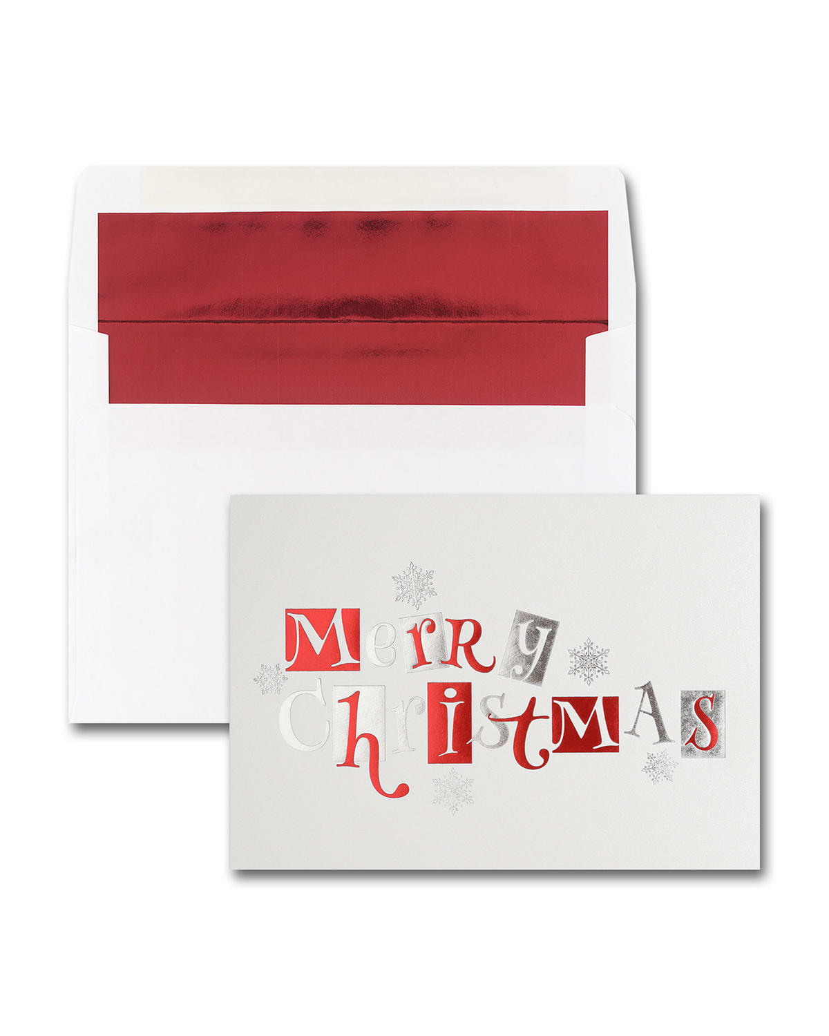 25 Whimsical Christmas Greeting Cards with Printed Envelopes