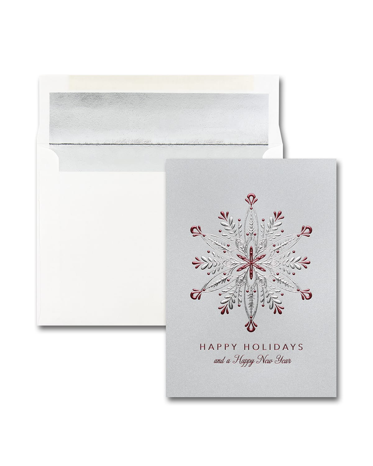 25 Floral Snowflake Greeting Cards with Printed Envelopes