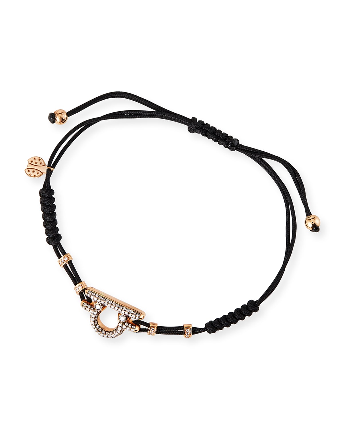 18k Pink Gold Diamond Libra Pull-Cord Bracelet