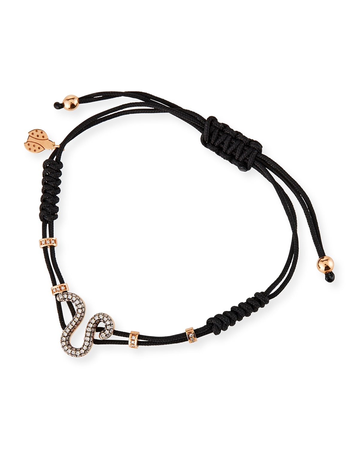 18k Pink Gold Diamond Virgo Pull-Cord Bracelet