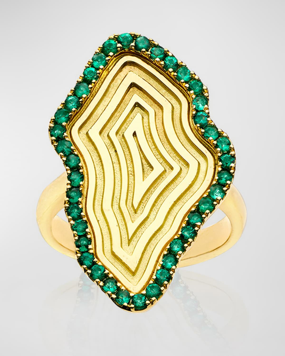 Kimberly McDonald Signature Gold Agate Pattern Ring, Size 7