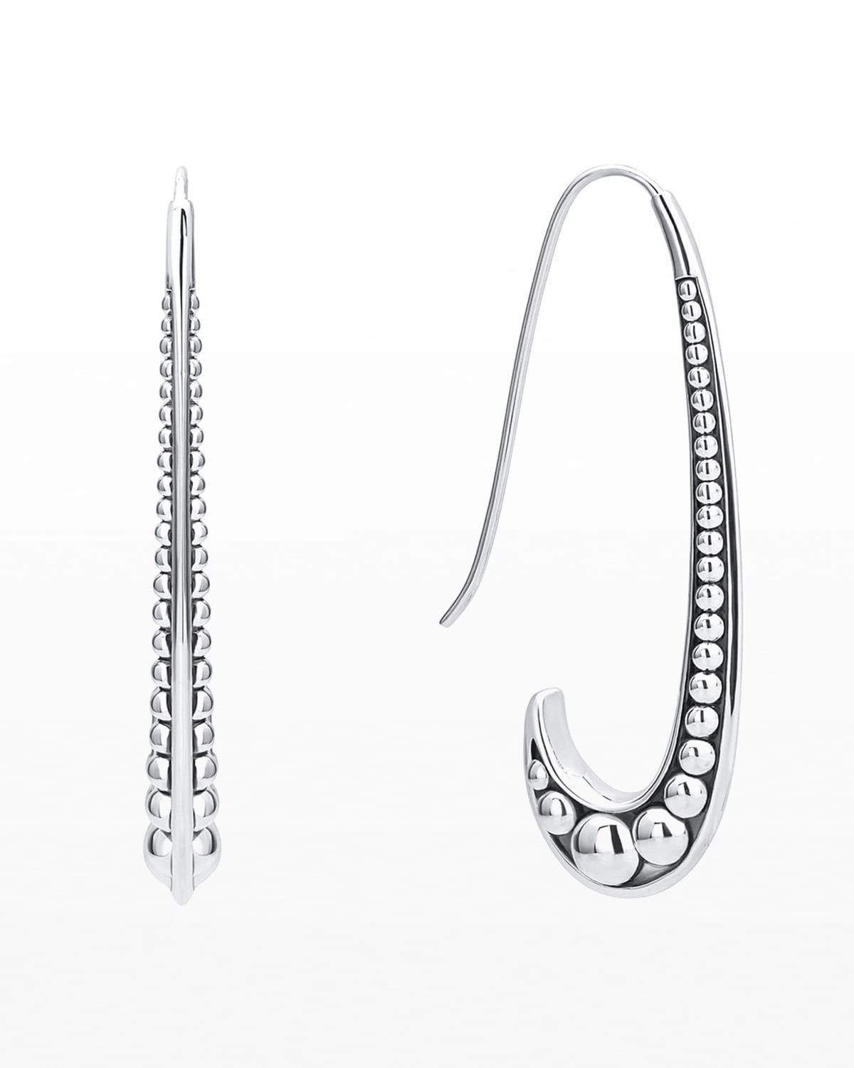 Lagos Signature Caviar Hook-shaped Wire Drop Earrings
