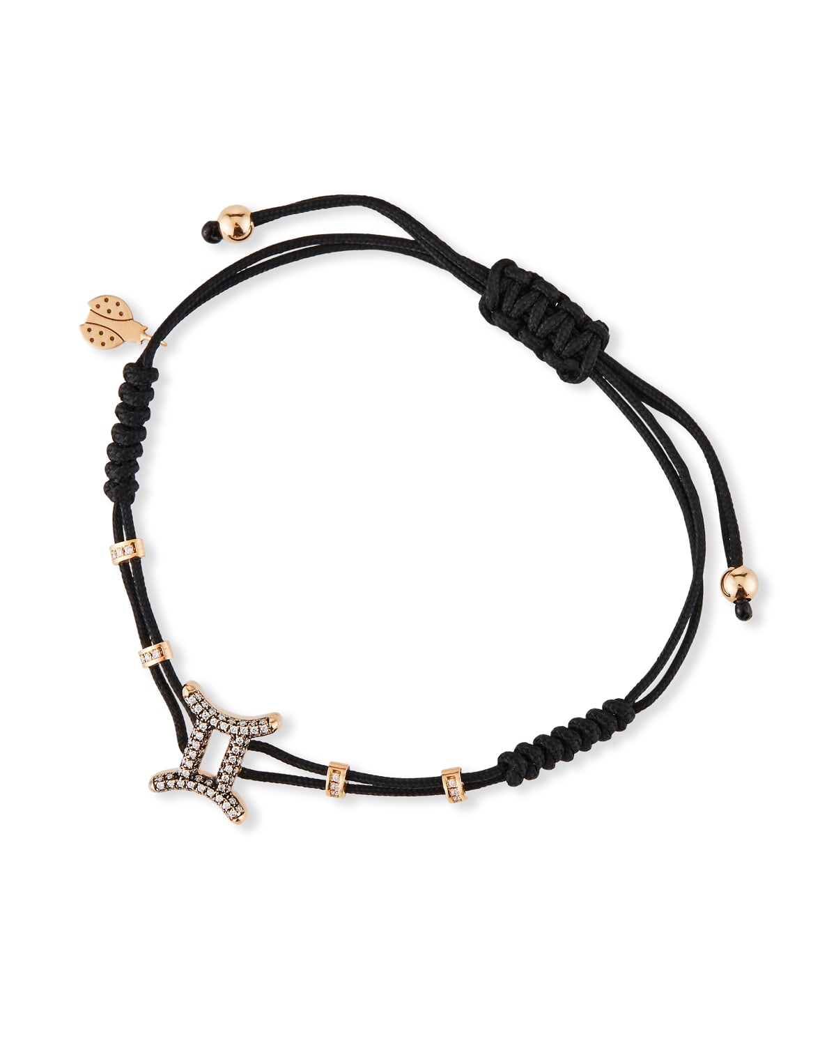 18k Pink Gold Diamond Virgo Pull-Cord Bracelet
