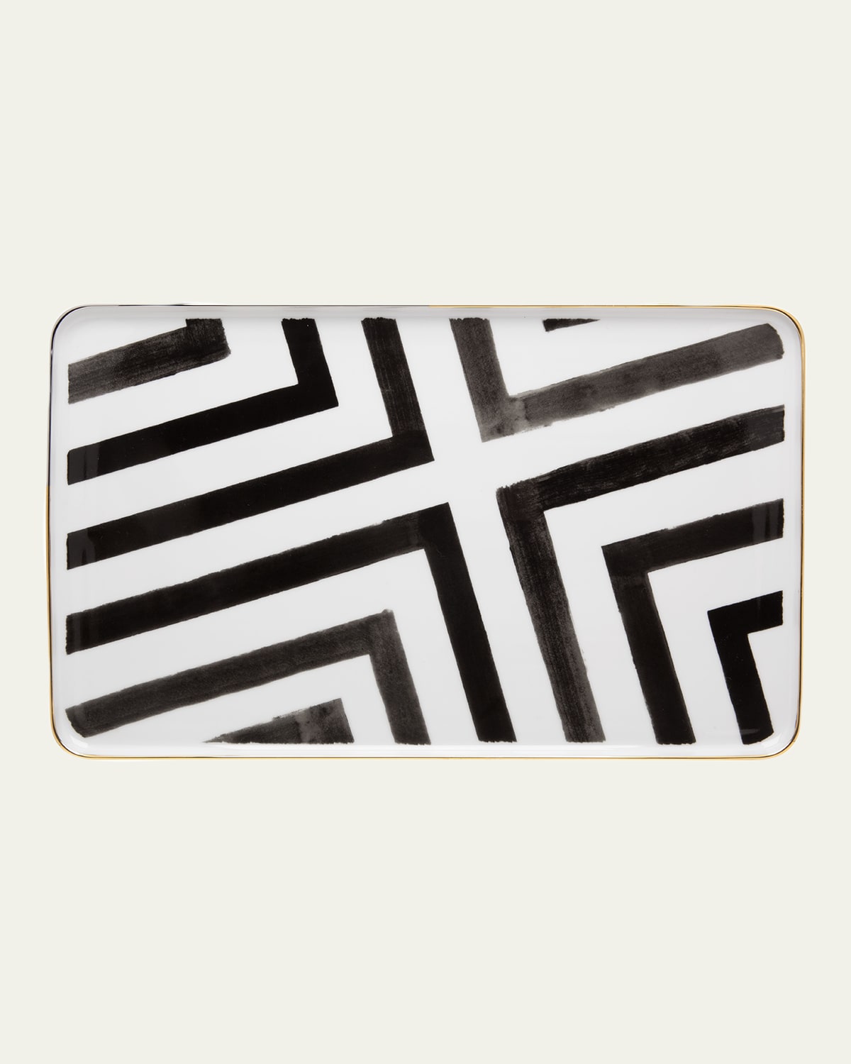 Christian Lacroix Sol Y Sombra Rectangular Platter In Black And White