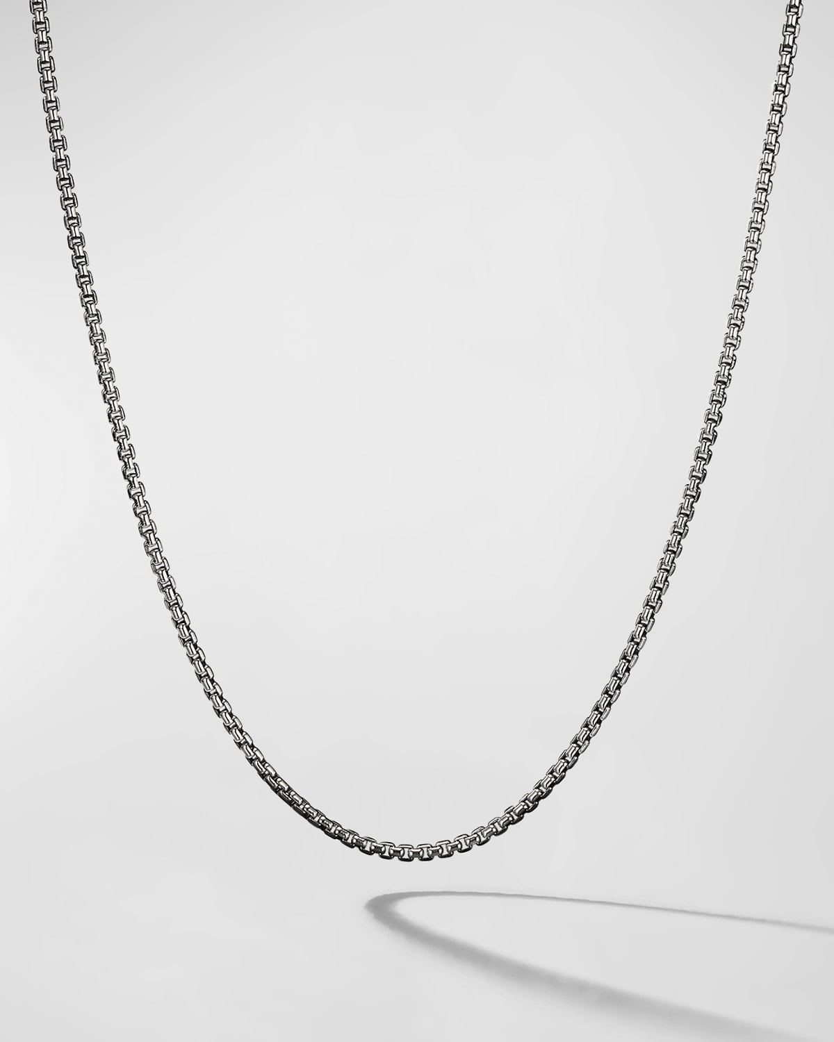 Men's Box Chain Necklace in Silver, 1.7mm, 24"L