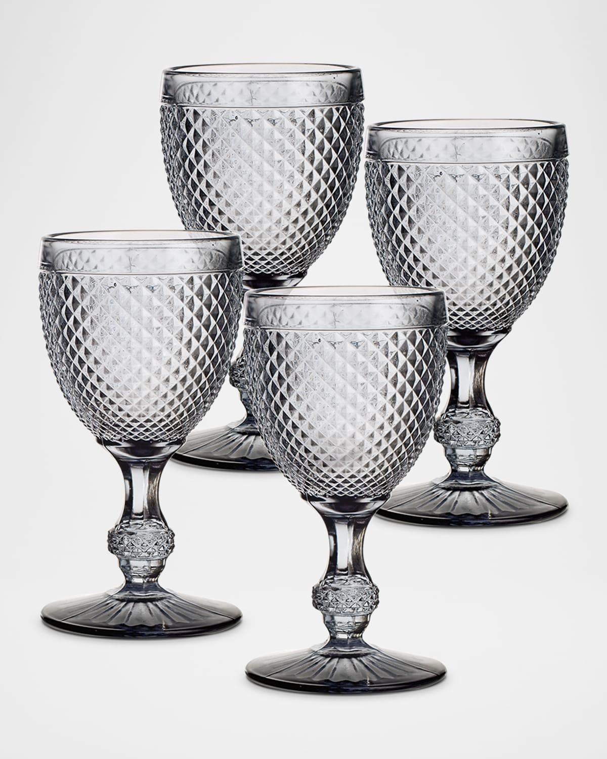 Vista Alegre Bicos Water Goblets, Set Of 4 In Grey