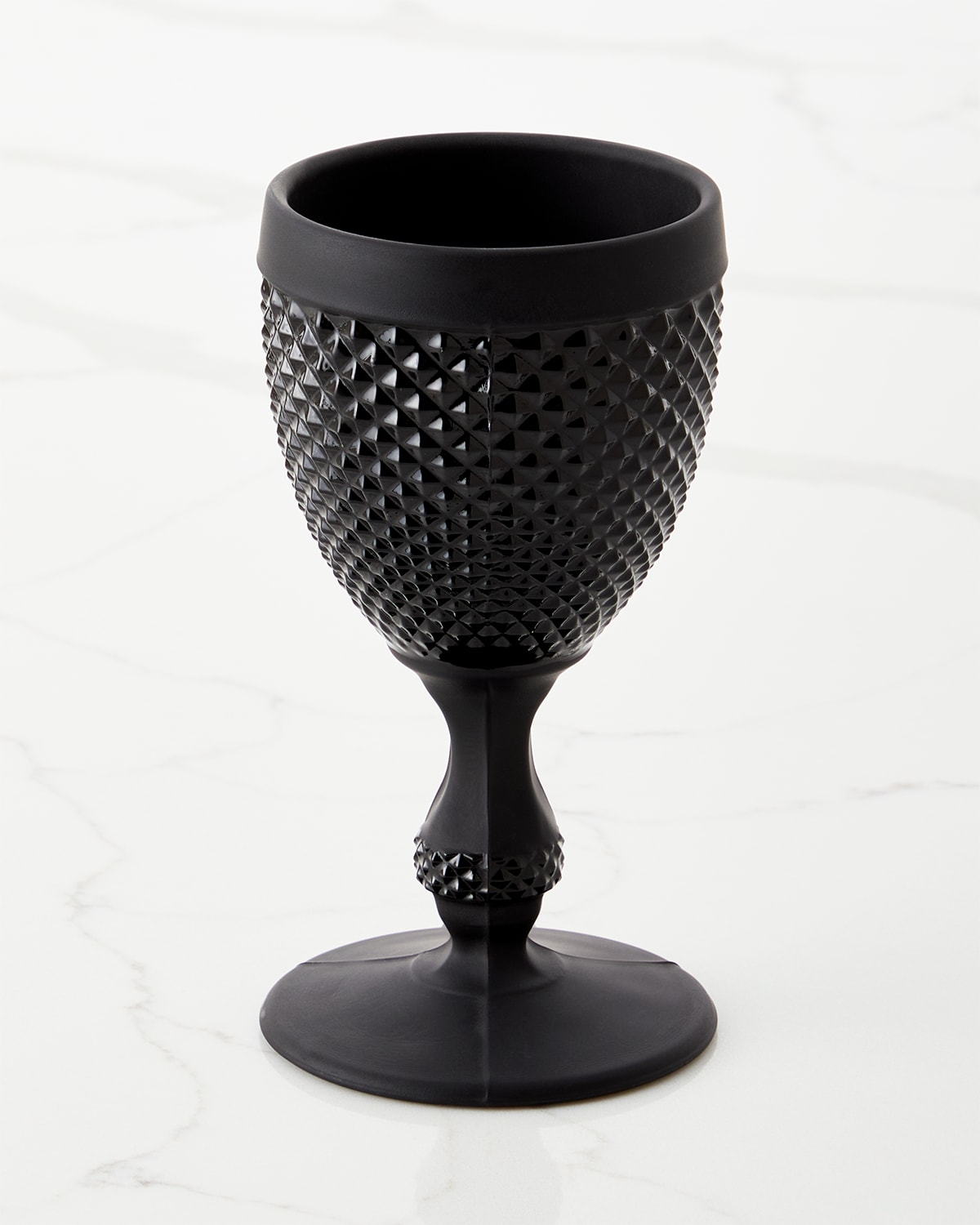 Vista Alegre Bicos Frosted Water Goblet In Black