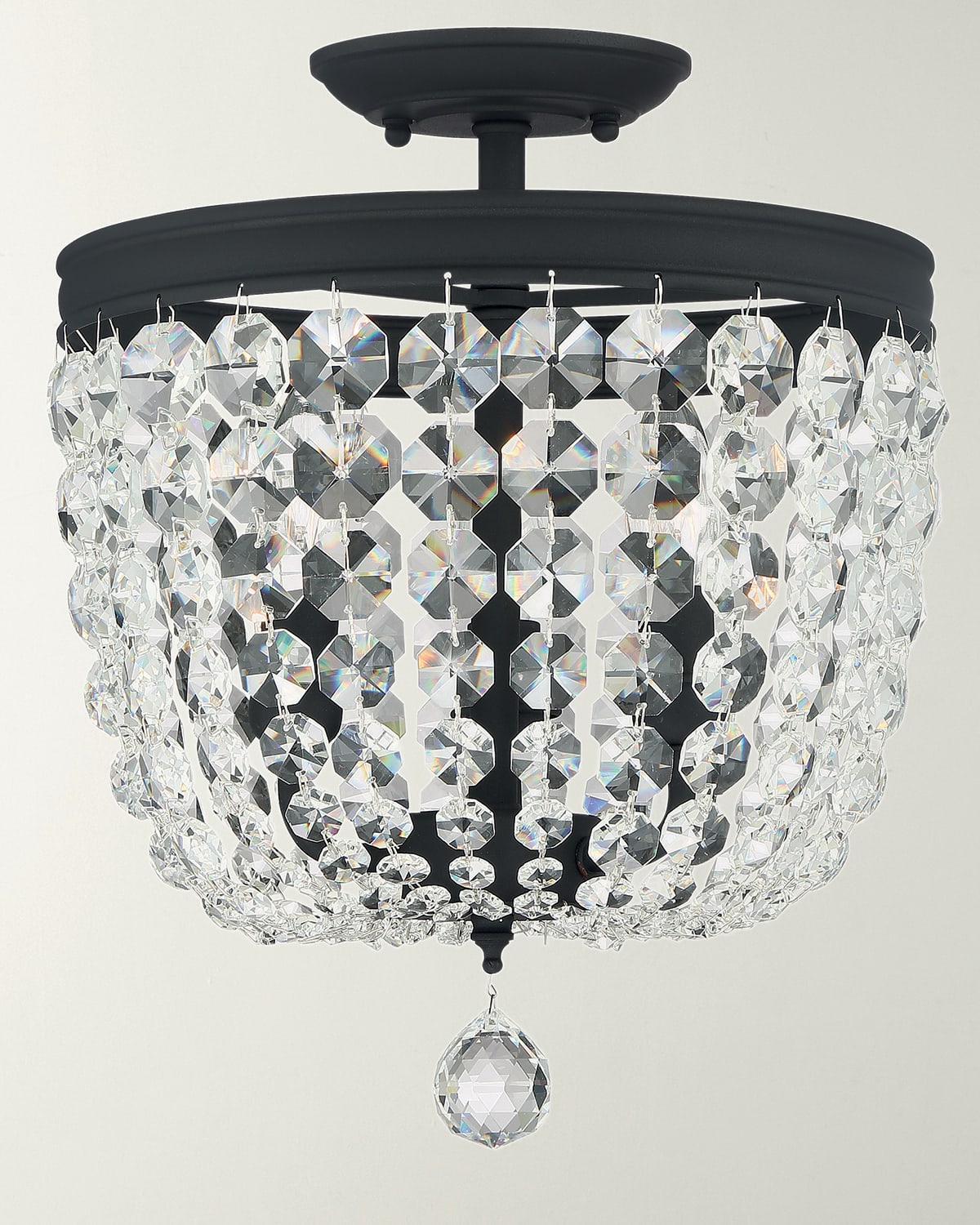 Shop Crystorama Archer 3-light Crystal Black Pendant In Black Forged