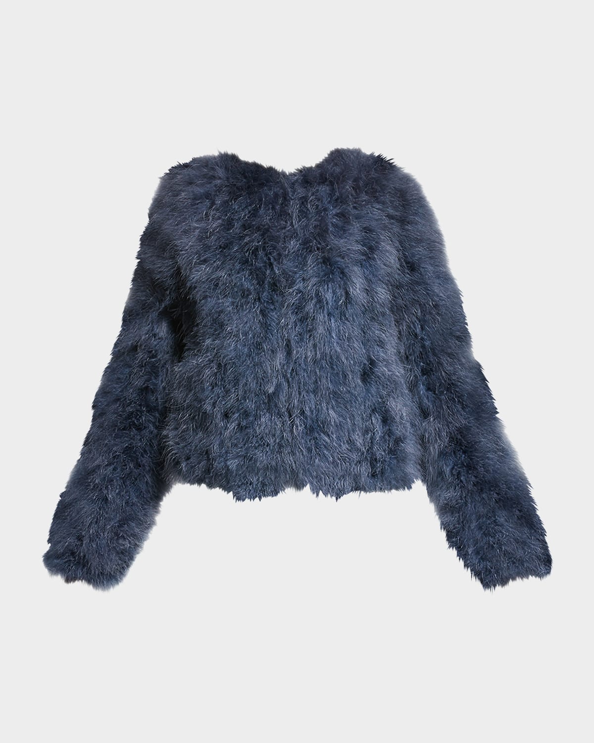 Lamarque Deora Feather Topper Jacket In Smoked Blue