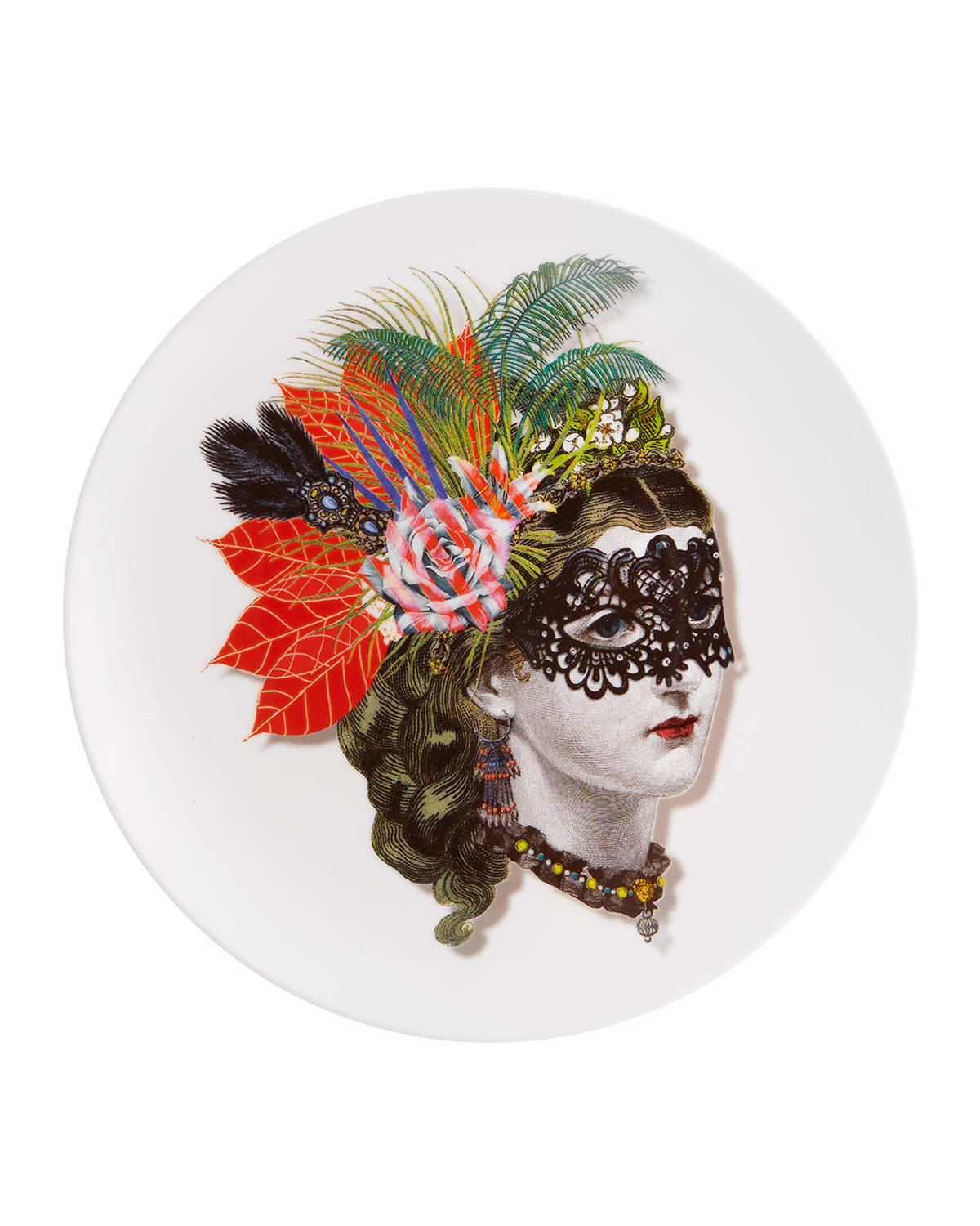 Shop Christian Lacroix X Vista Alegre Love Who You Want Mamzelle Scarlet Dessert Plate In Multi