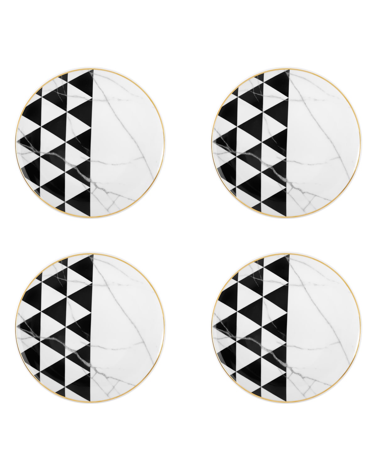 Vista Alegre Carrara Dessert Plates (set Of 4) With $16 Credit In Black