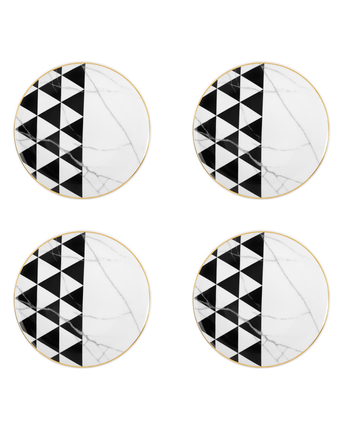 Shop Vista Alegre Carrara Dessert/salad Plates, Set Of Four In Black