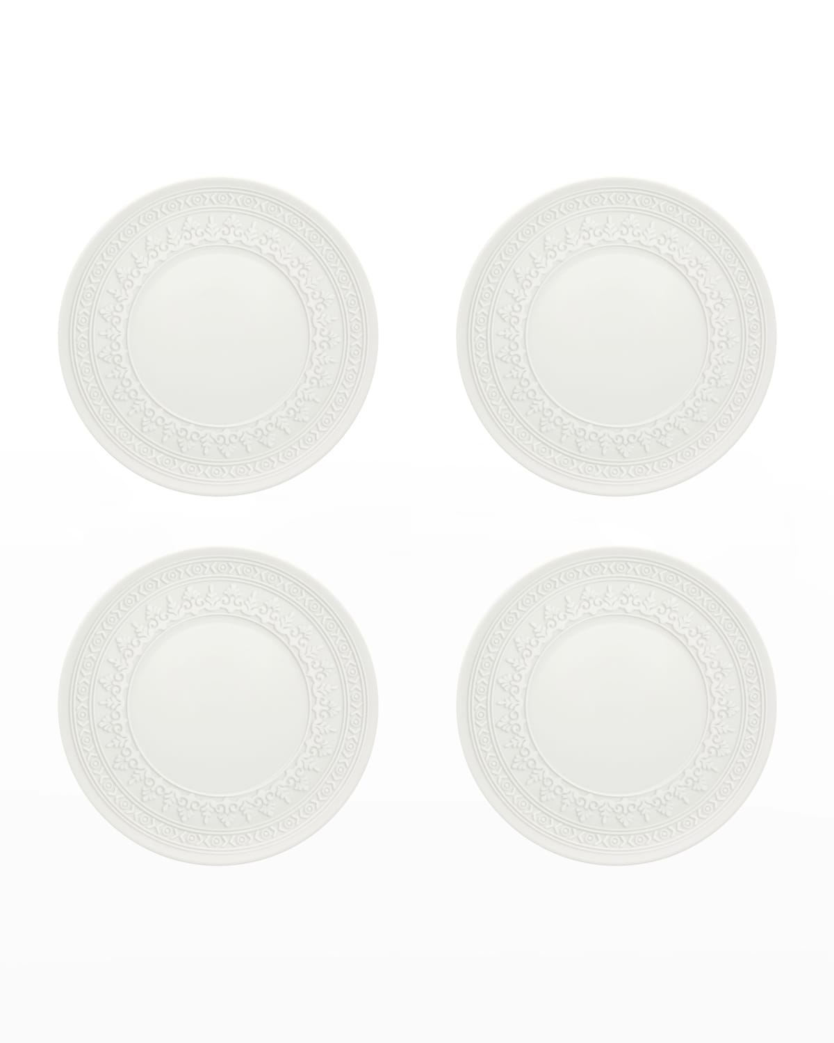 Shop Vista Alegre Ornament Bread & Butter Plates, Set Of 4 In White