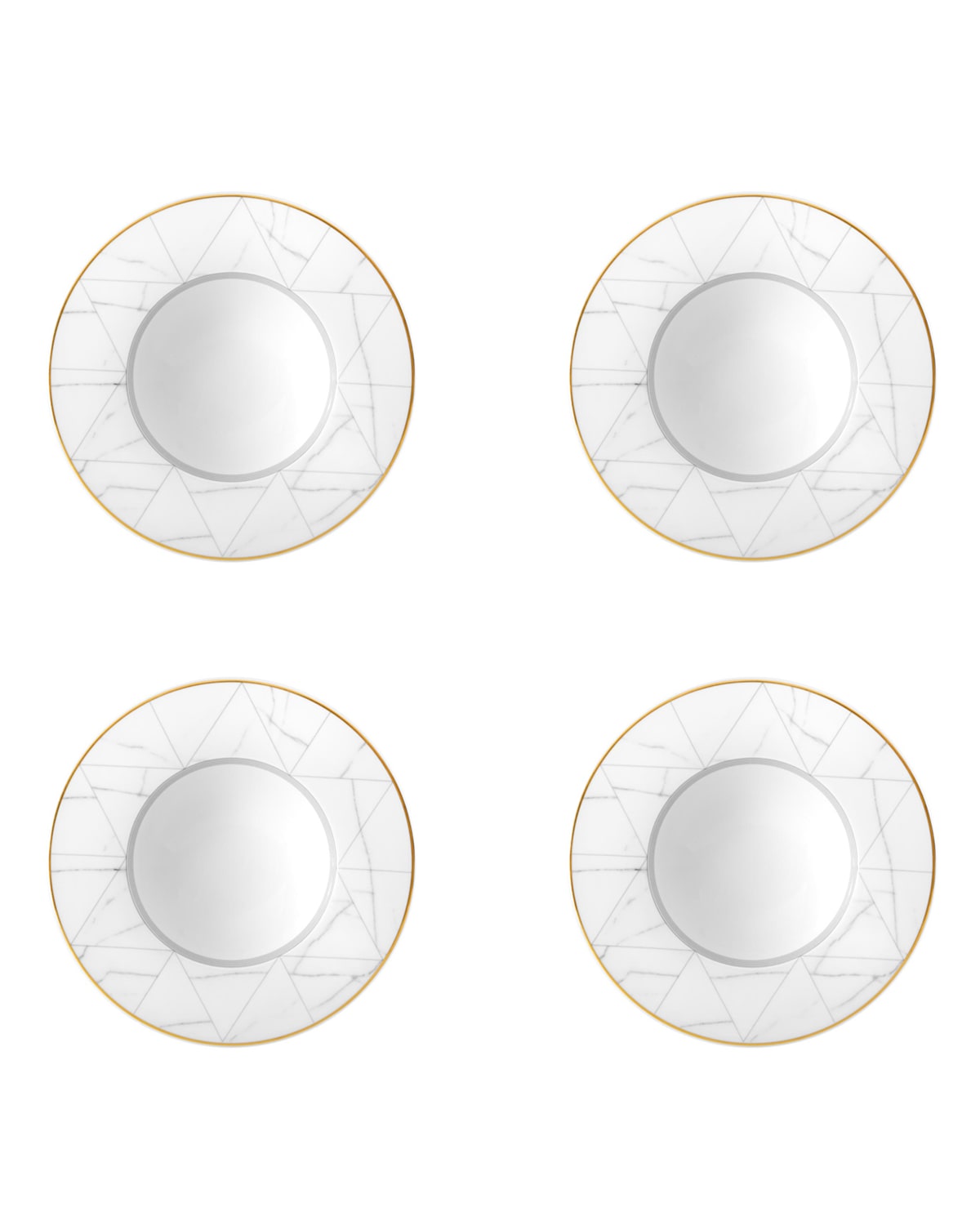 Vista Alegre Set Of Four Carrara Soup Bowls In Black