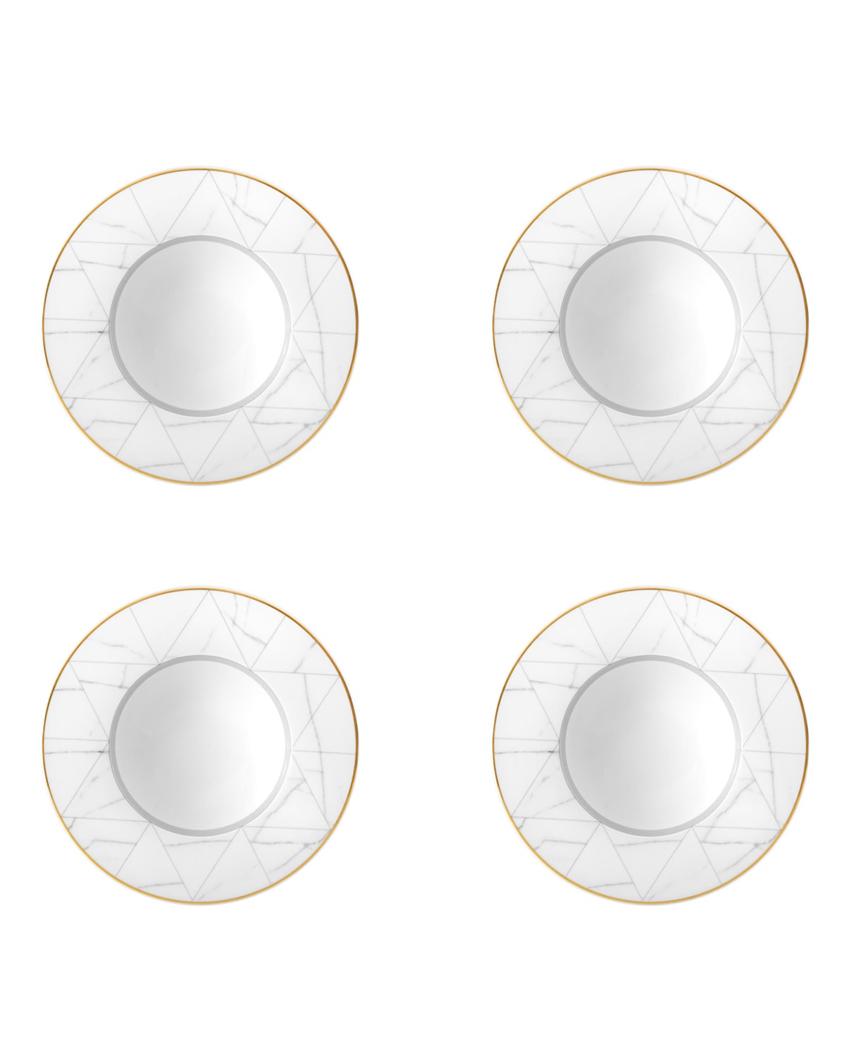 Shop Vista Alegre Carrara Soup Plates, Set Of 4 In Black