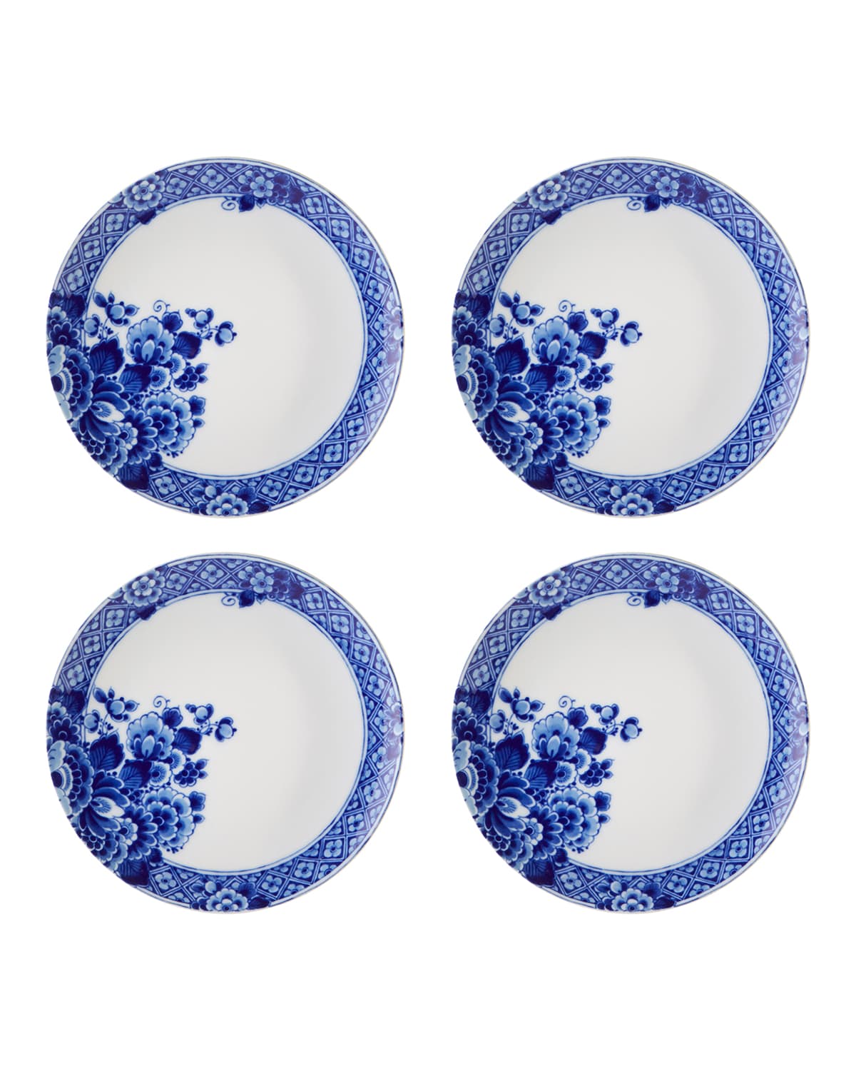 VISTA ALEGRE BLUE MING BREAD AND BUTTER PLATES, SET OF FOUR 