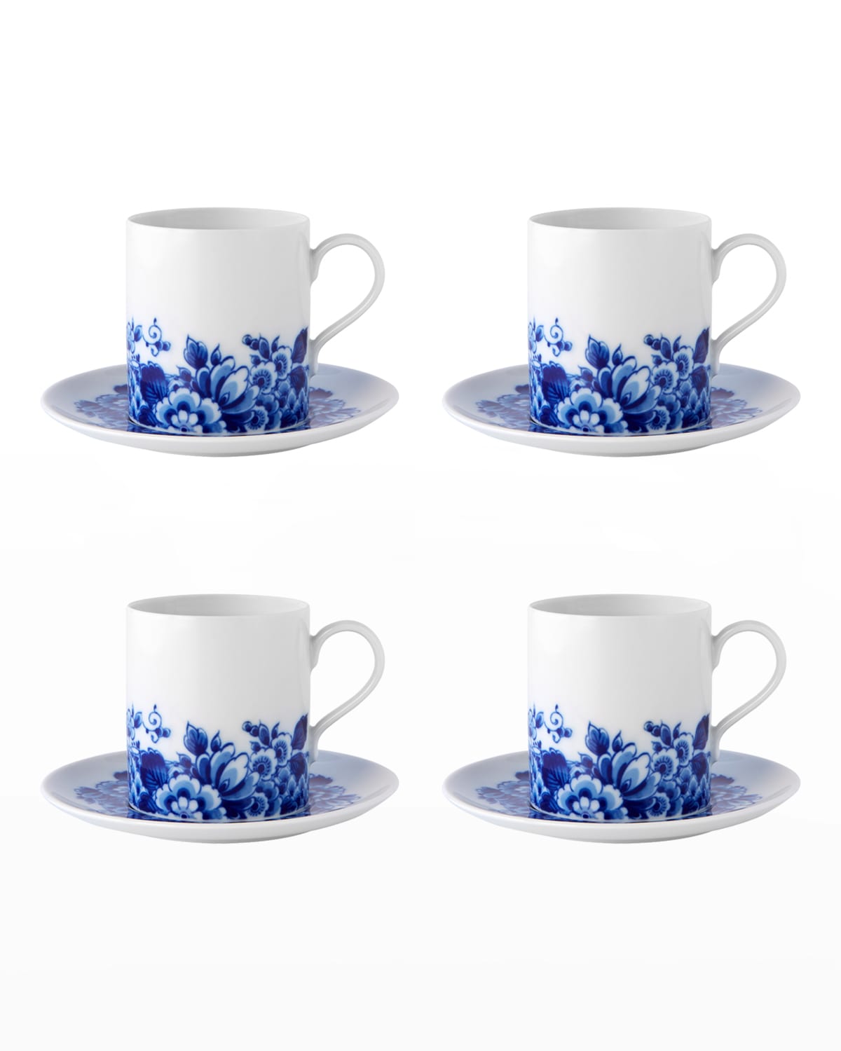 Shop Vista Alegre Blue Ming Teacups & Saucers, Set Of Four