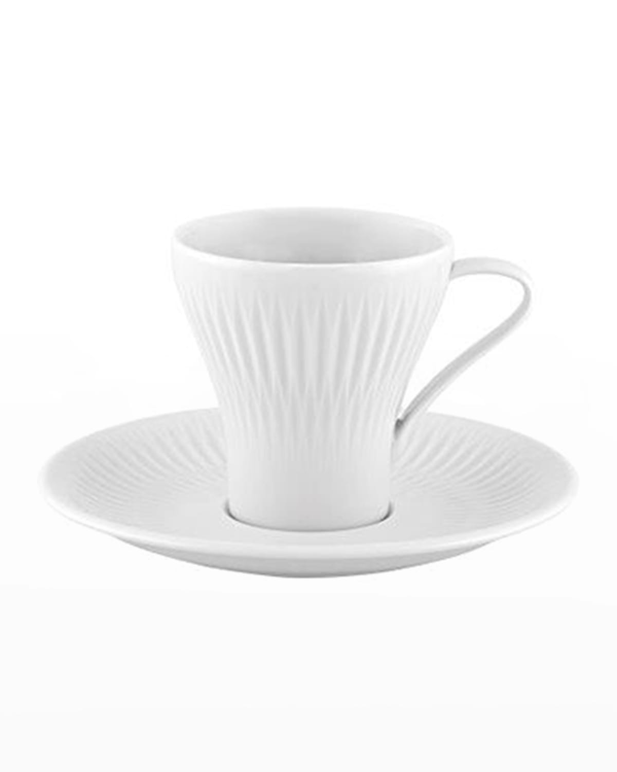 Vista Alegre Utopia Espresso Cups & Saucers, Set Of 4 In White