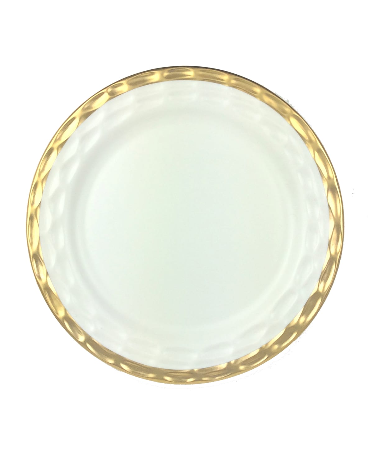 Michael Wainwright Truro Gold 4-piece Dinner Plate Set In White/platinum