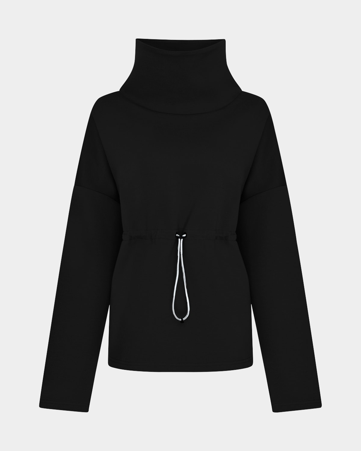 Shop Varley Barton Sweat Funnel Neck Pullover Sweatshirt In Black