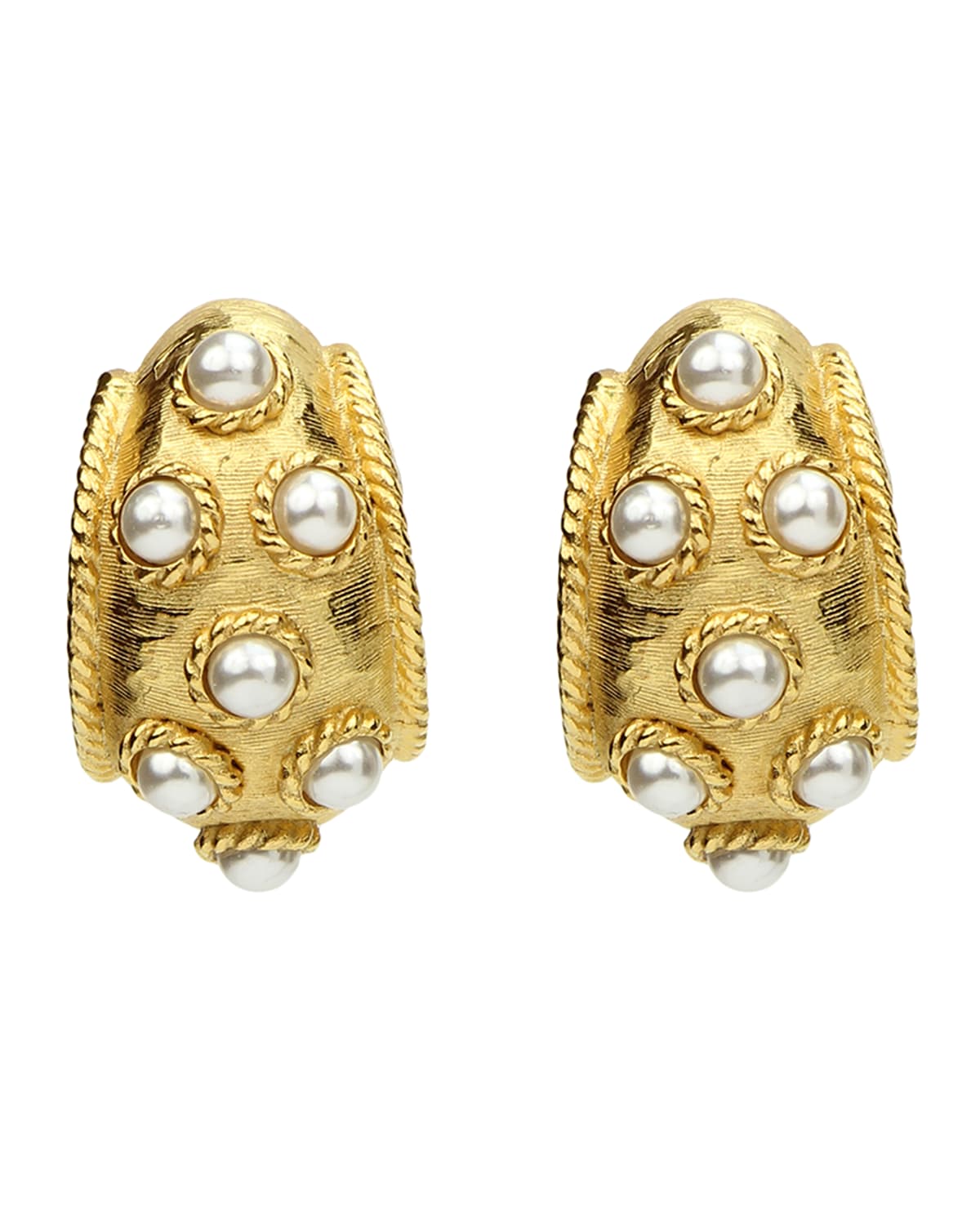 Gold Ball Statement Clip-On Earrings