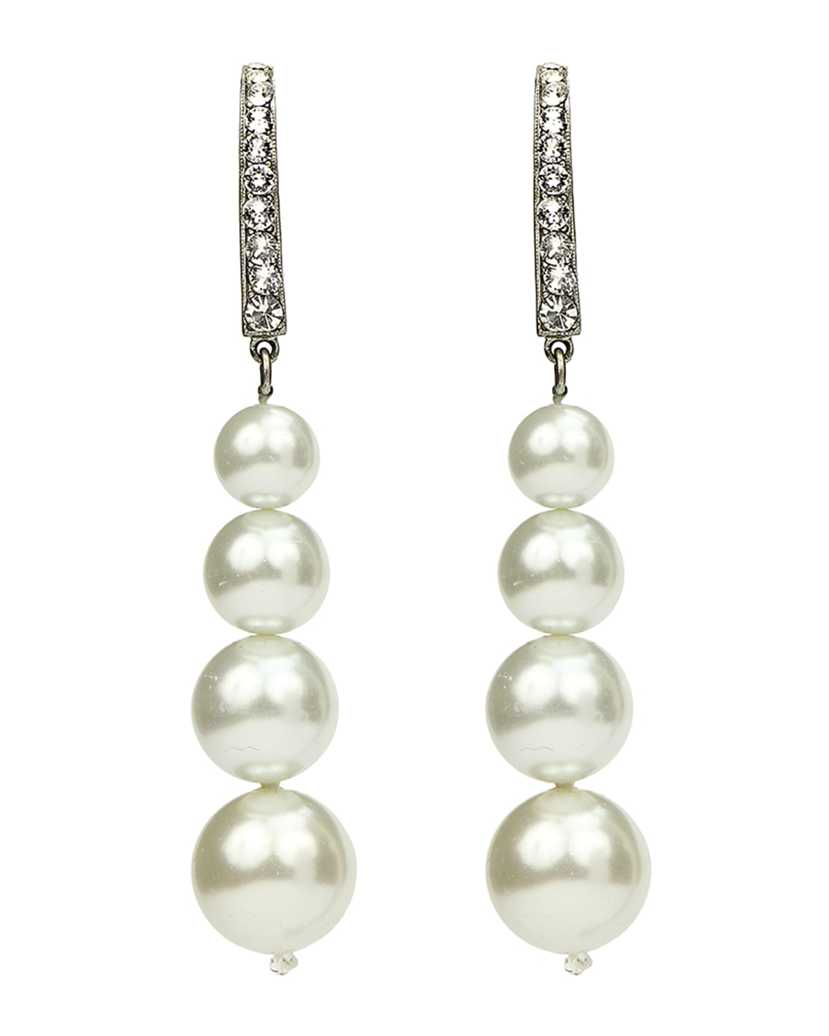 10mm Pearly Bead & Crystal Stud Earrings