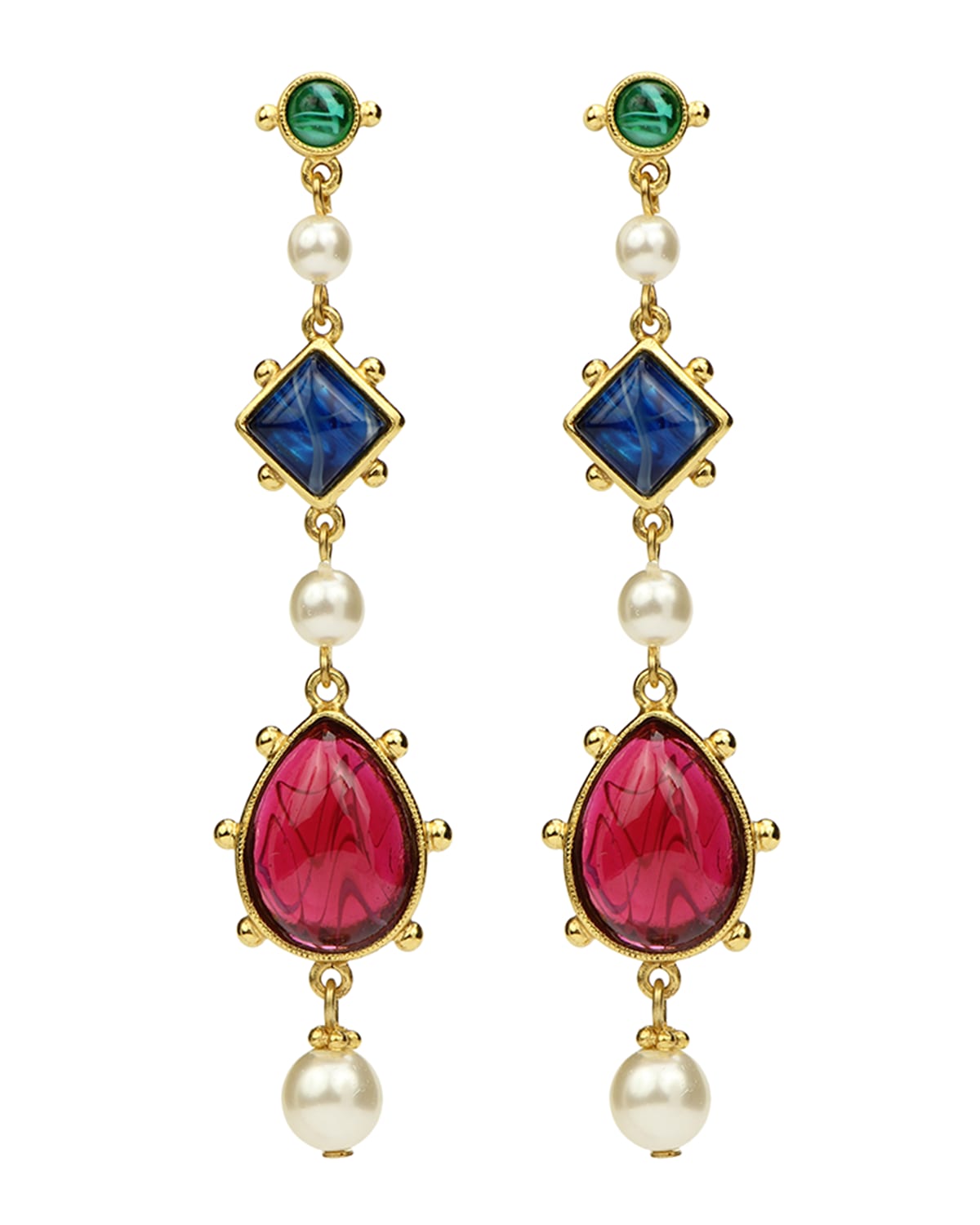 Ben-amun Glass Multi-drop Earrings